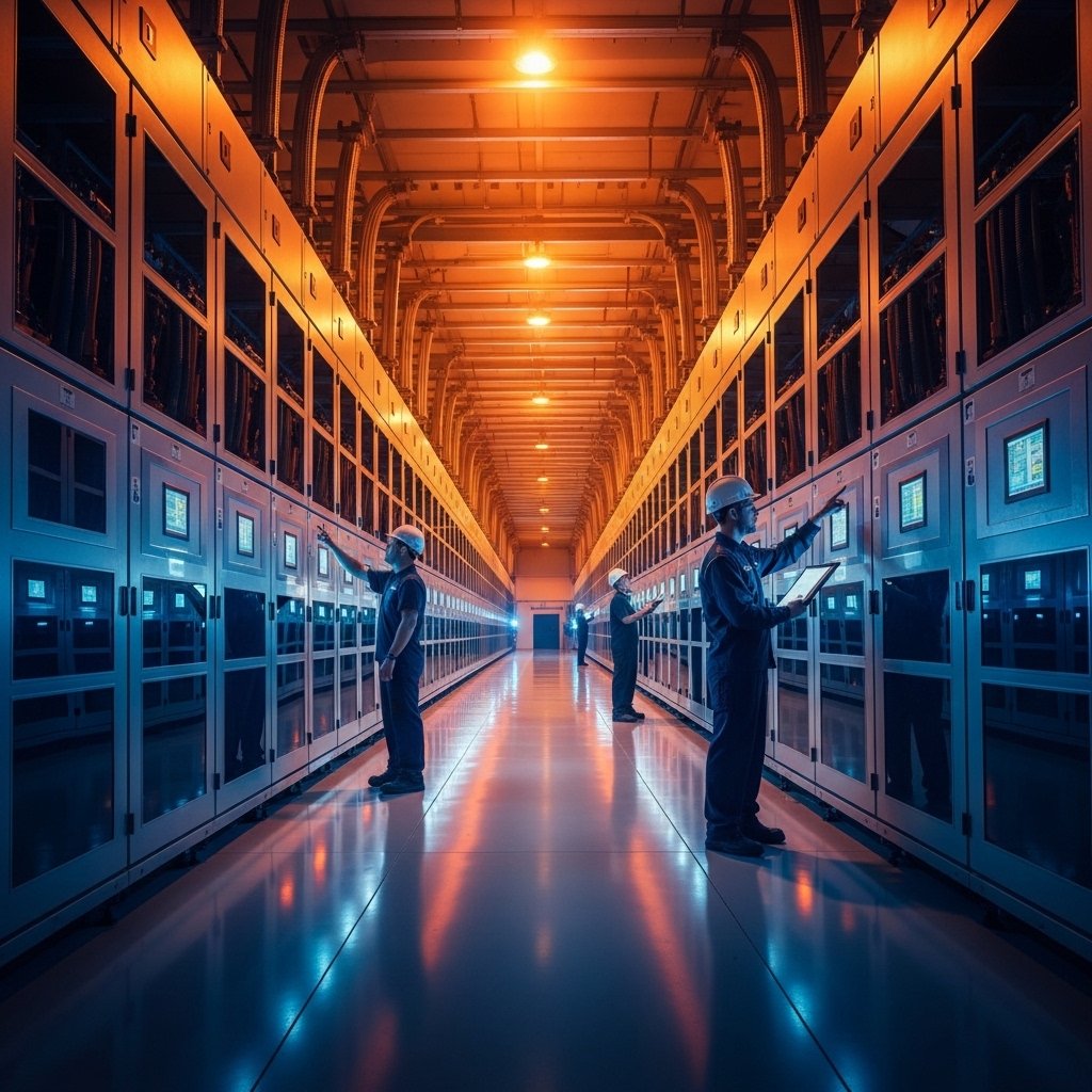 Wide angle view of modern electrical systems