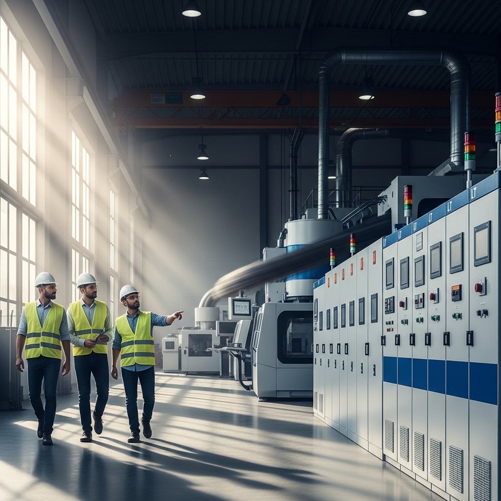 Large industrial facility with advanced systems